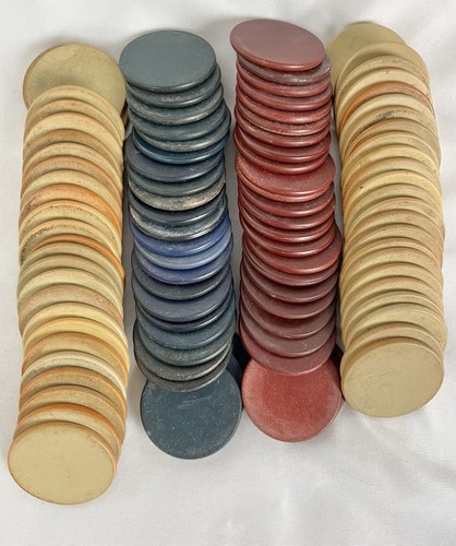 Vtg 100 clay poker - vtg, chips